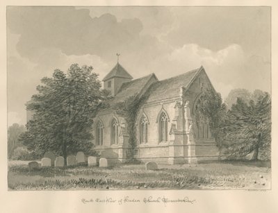 Worcestershire – Kościół Hadsor: rysunek w sepii, 1833 autorstwa John Buckler
