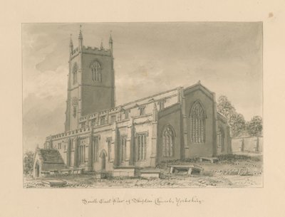 Yorkshire - Skipton Church: rysunek w sepii, 1818 r. autorstwa John Buckler