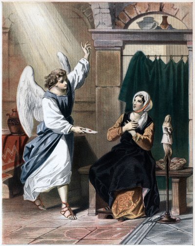Anioł przynoszący list od Boga do Christiany, ok. 1850 autorstwa John Bunyan Bristol