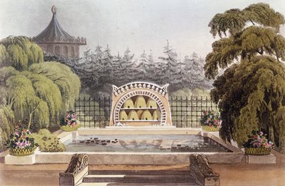 Pasieka, z „Wskazówek na temat ogrodnictwa ozdobnego”, 1822 autorstwa John Buonarotti Papworth