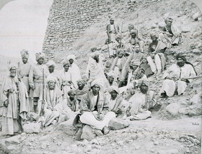 Khyber Chiefs and Chans, Jamrud Fort, North West Frontier, 1878 ok autorstwa John Burke