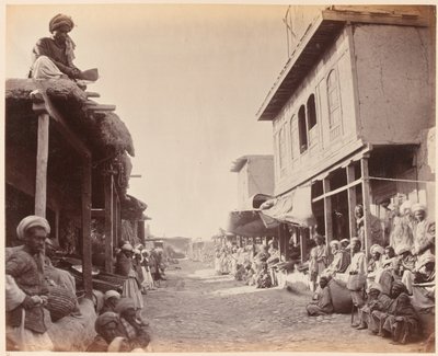 Scena uliczna, Dżalalabad 1879 autorstwa John Burke