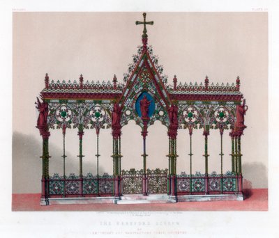Ekran Hereforda, XIX wiek. autorstwa John Burley Waring