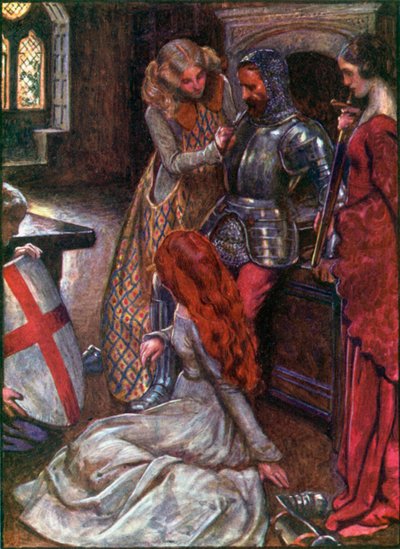 Chrześcijanin uzbrojony (kolorowa litografia) autorstwa John Byam Liston Shaw