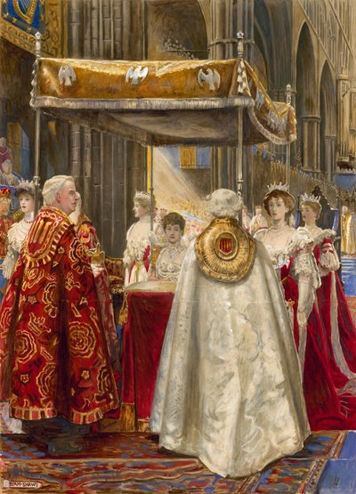 Koronacja króla Edwarda VII i królowej Aleksandry, 1904 r. autorstwa John Byam Liston Shaw
