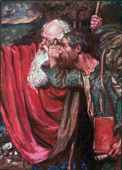 Ewangelista wskazuje drogę do Bramy Furtki (kolorowa litografia) autorstwa John Byam Liston Shaw