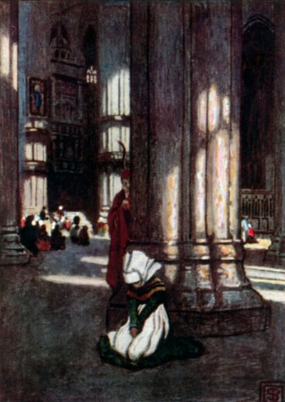 Faust Gounoda, akt IV (kolorowa litografia) autorstwa John Byam Liston Shaw