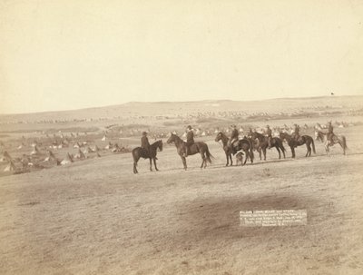 Gen. Miles i personel oglądają największy wrogi obóz Indian w USA, w pobliżu Pine Ridge autorstwa John C. H. Grabill