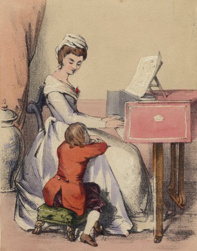 Maria Antonina śpiewa do delfina, syna króla Ludwika XVI autorstwa John Callcott Horsley