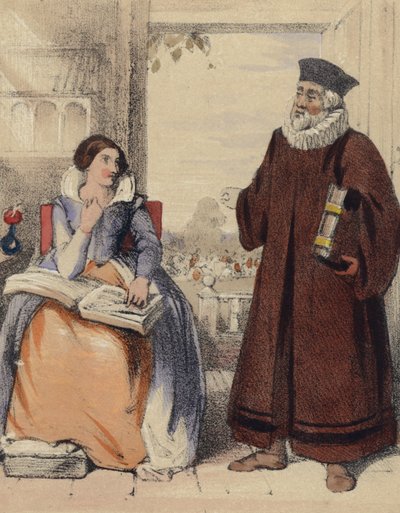 Roger Ascham, nauczyciel królowej Elżbiety I autorstwa John Callcott Horsley