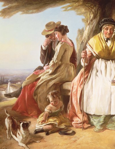 Młodość i wiek, szczegół kochanków (detal 59345) autorstwa John Callcott Horsley