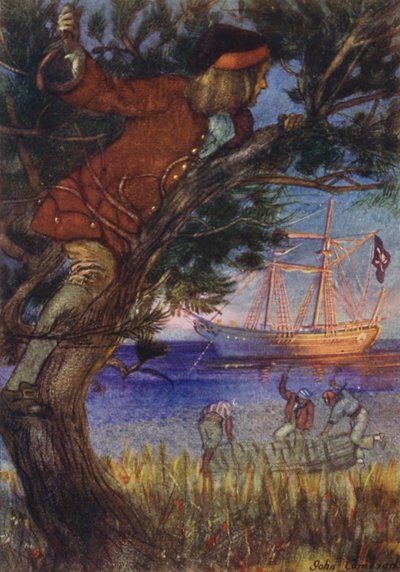 Ilustracja do Wyspy Skarbów autorstwa John Cameron