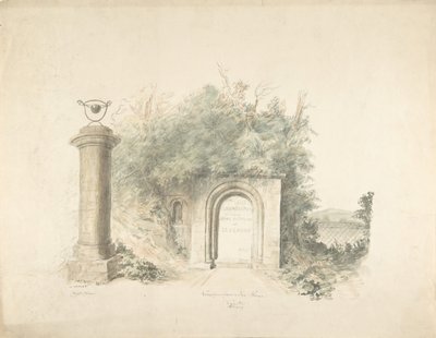 Strona tytułowa grupy planów, elewacji i malowniczych wnętrz zamku Lea, Worcestershire..., 18 autorstwa John Carter.