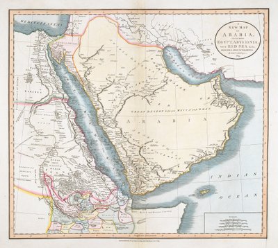 A New Map of Arabia, including Egypt, Abyssinia, the Red Sea amp; c. amp; c. from the latest Authorities. autorstwa John Cary