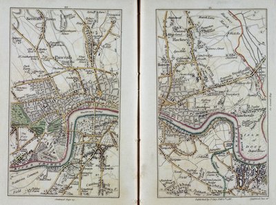 Mapa wschodniego Londynu, tablice 20-21, z „Cary