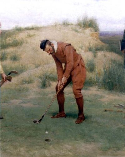 W czasach kazań, szczegół golfisty, 1896 autorstwa John Charles Dollman