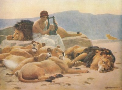 Orfeusz i jego lutnia, koniec XIX-początek XX wieku, 1914. autorstwa John Charles Dollman