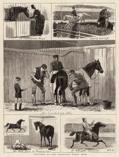 Szkice na Islington Horse Show autorstwa John Charles Dollman