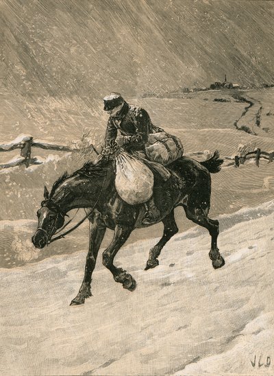 Świąteczny listonosz autorstwa John Charles Dollman
