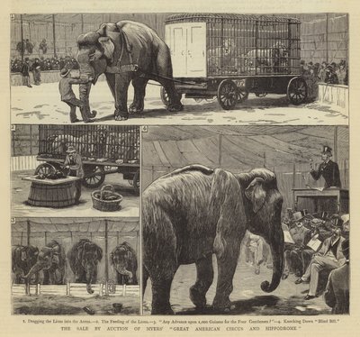 Wyprzedaż na aukcji wielkiego amerykańskiego cyrku i hipodromu Myersa autorstwa John Charles Dollman