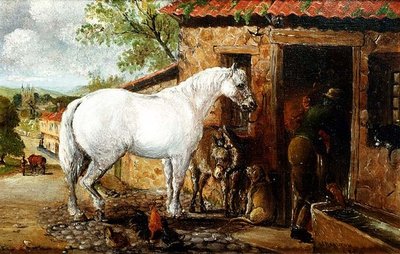 Siwa klacz przy kuźni autorstwa John Charlton