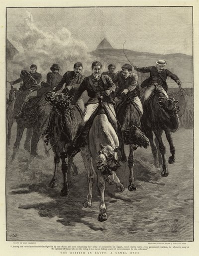 Brytyjczycy w Egipcie, wyścig wielbłądów autorstwa John Charlton