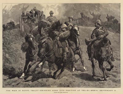 Wojna w Egipcie, Halt!, sprowadzenie Guns na pozycje w Tel-el-Kebir, 13 września autorstwa John Charlton