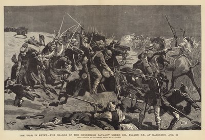 Wojna w Egipcie, szarża kawalerii domowej pod dowództwem pułkownika Ewarta, w Kassassin, 28 sierpnia autorstwa John Charlton