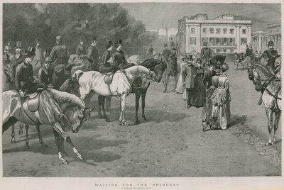 Czekając na księżniczkę: szkic w Rotten Row, Hyde Park, Londyn autorstwa John Charlton