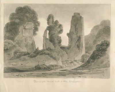 Zamek Alton: rysunek w sepii, 1841 autorstwa John Chessell Buckler