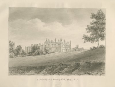Armitage Park: rysunek w sepii autorstwa John Chessell Buckler