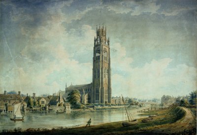 Boston Stump: widok od południowego zachodu autorstwa John Chessell Buckler