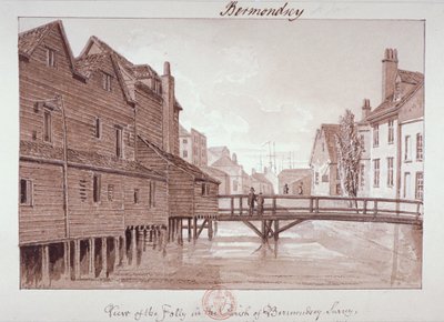 Dockhead Folly, Bermondsey, Londyn, 1828 autorstwa John Chessell Buckler