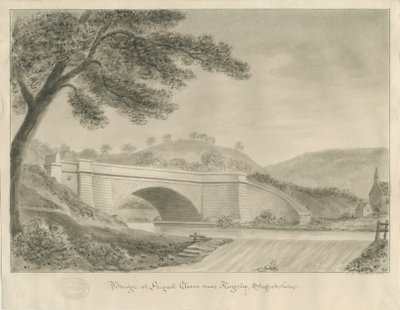 Kingsley - Most w Froghall: rysunek w sepii, 1841 autorstwa John Chessell Buckler