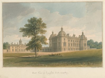 Norfolk - Houghton Hall, 1826 autorstwa John Chessell Buckler