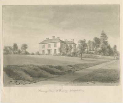 Penkridge - Parsonage House: rysunek w sepii autorstwa John Chessell Buckler