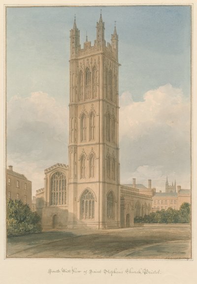 Somerset - Bristol - Kościół św autorstwa John Chessell Buckler