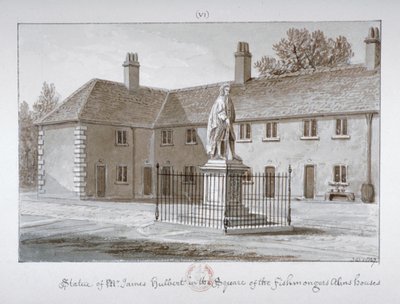 Statua Jamesa Hulberta, Szpital św. Piotra, Southwark, Londyn, 1827 r. autorstwa John Chessell Buckler
