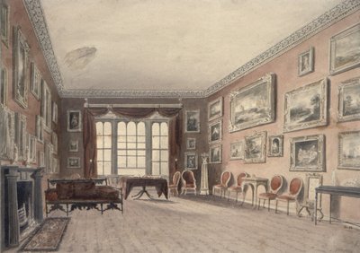 Galeria w Browsholme, niedaleko Clitheroe, Yorkshire autorstwa John Chessell Buckler