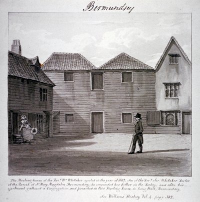 Dom spotkań wielebnego Whitakera, Long Walk, Bermondsey, Londyn, c1828 autorstwa John Chessell Buckler