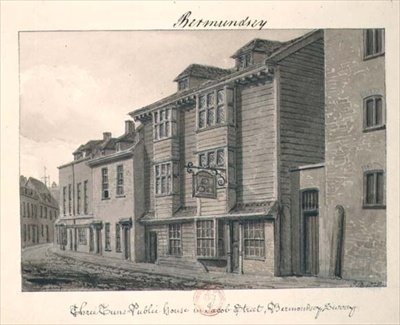 Dom publiczny Three Tuns przy ulicy Jacob Street, Bermondsey autorstwa John Chessell Buckler