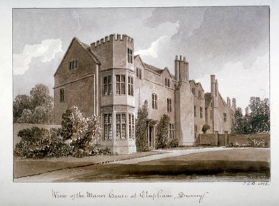 „Widok dworu w Clapham, Surrey”, 1823. autorstwa John Chessell Buckler