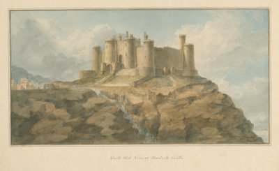 Walia - Mouthshire - Zamek Harlech, 1800 autorstwa John Chessell Buckler