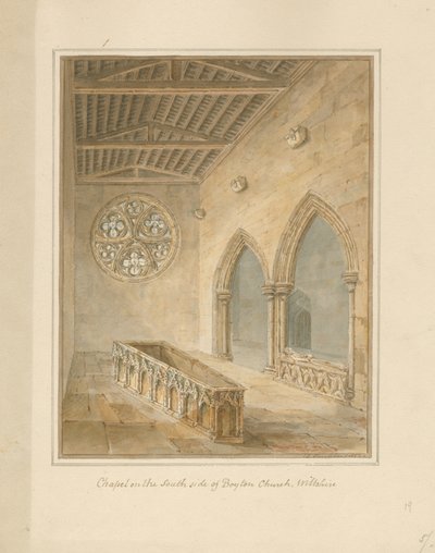 Wiltshire - Kościół Boyton - Kaplica, 1812 autorstwa John Chessell Buckler
