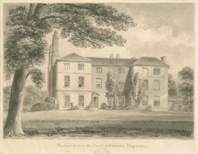 Wolstanton - Bradwell Hall: rysunek w sepii autorstwa John Chessell Buckler
