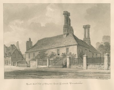 Worcestershire - Droitwich - Staynors Court: rysunek sepii, 1833 autorstwa John Chessell Buckler