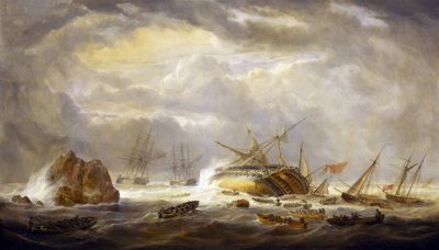Wojny napoleońskie (1803-1815): utrata "Wspaniałego", 25 marca autorstwa John Christian Schetky