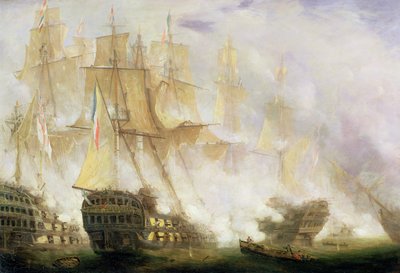 Bitwa pod Trafalgarem, ok. 1841 (olej na płótnie) autorstwa John Christian Schetky