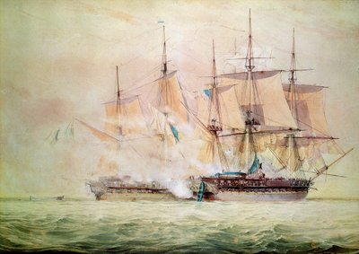 Wejście na pokład Chesapeake autorstwa John Christian Schetsky