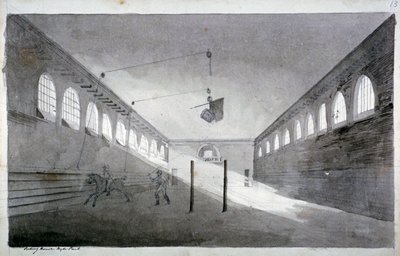 Widok wnętrza ujeżdżalni, Hyde Park, Londyn, c1811 autorstwa John Claude Nattes
